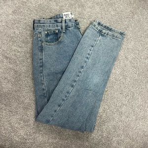 Blue Denim Mid Waist Jeans